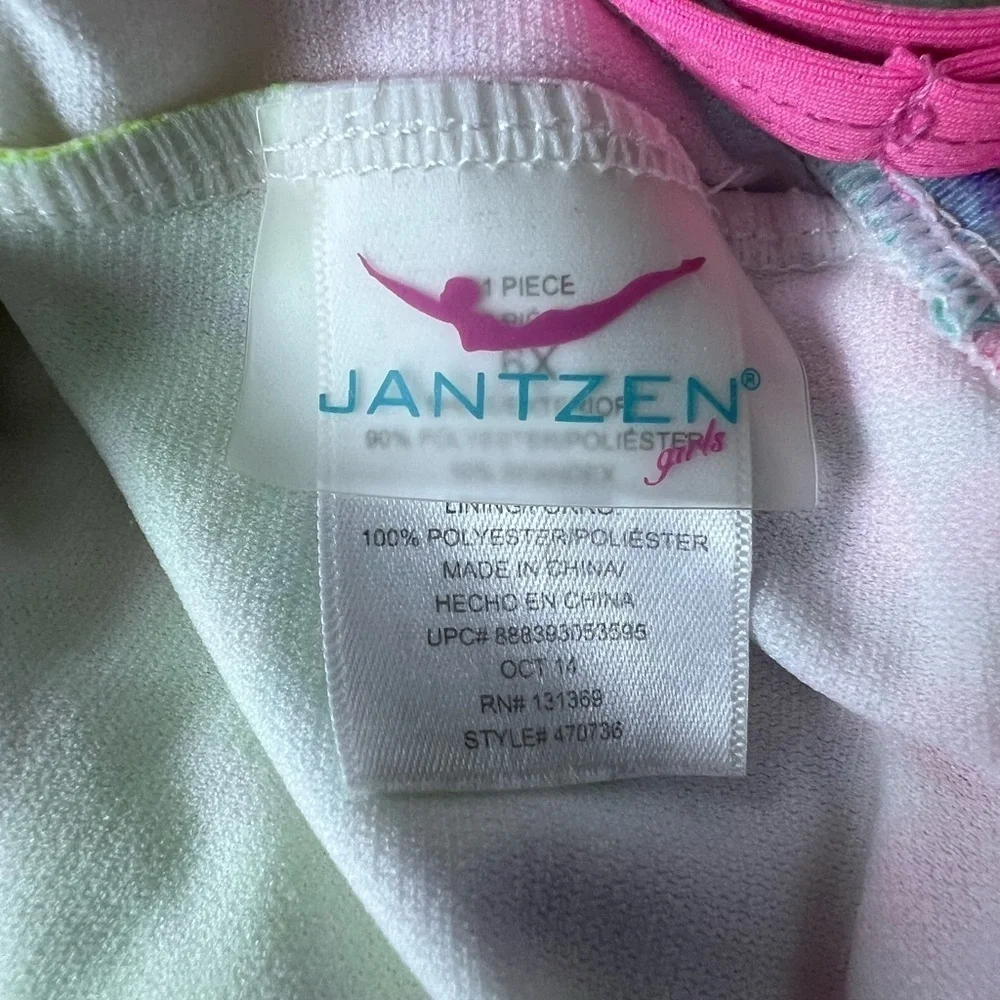 Girls 6x Jantzen Girls Tie-Dye Fringe One piece Swimsuit